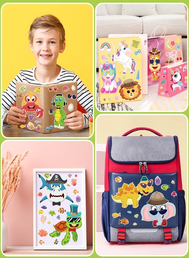 Greingways 24 Pcs Make Your Own Sticker Sheets for Kids, Mix and Match Animal Face Stickers for Kids 3-5, 4-8, Toddlers Crafts Activities Gifts Goodie Bags Birthday Party Favors for Toddlers 2-4 Years - Image 2